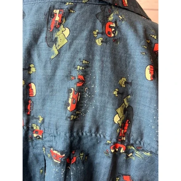 Duluth Trading Shirt Large Short sleeve‎ Popover Blouse Camping RV Blouse Womens - Picture 8 of 9